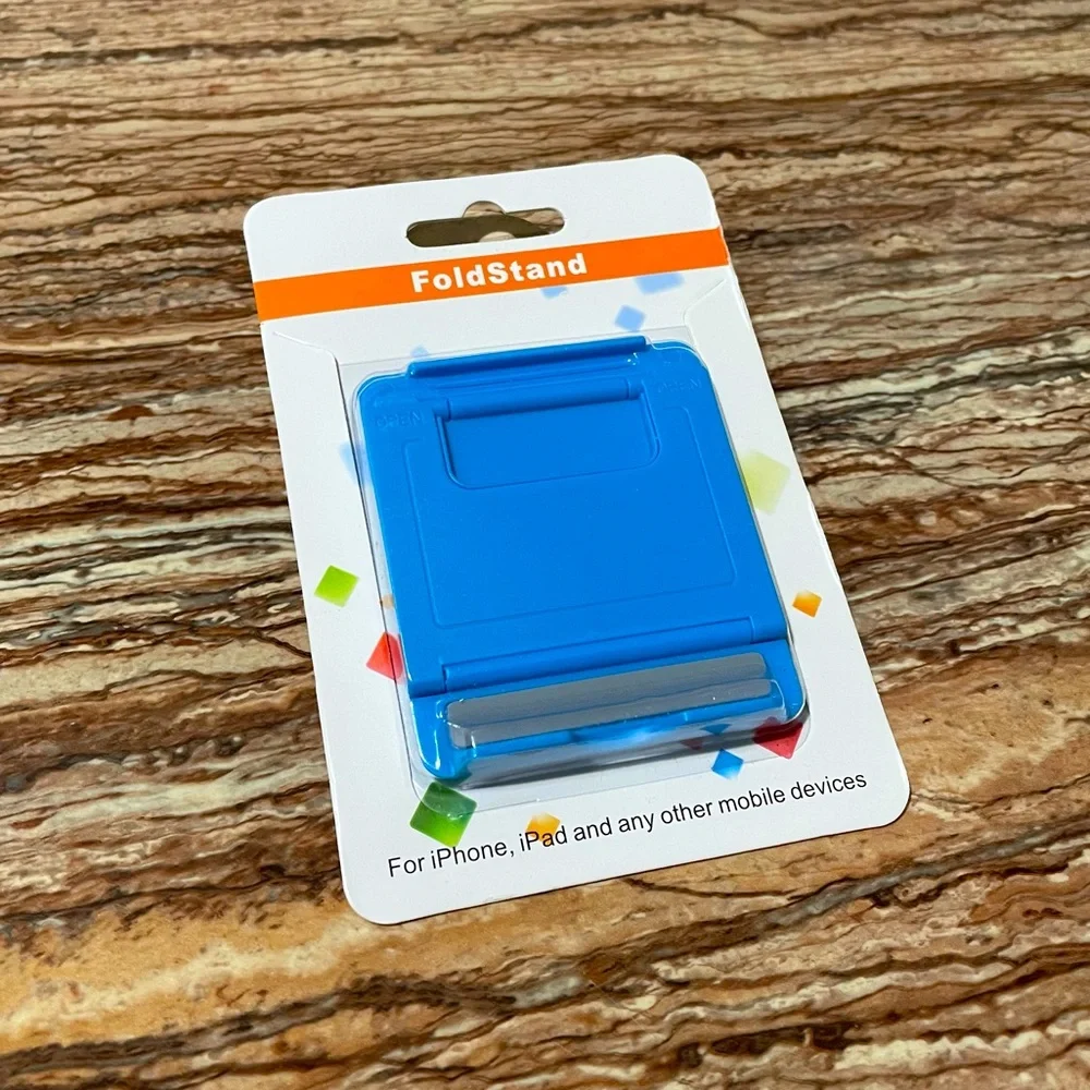 Blue Foldable Adjustable iPhone iPad Smartphone Universal Mobile Device Holder